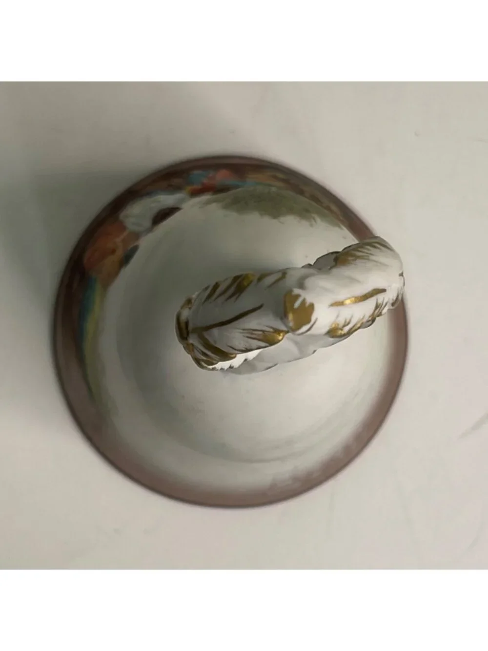 Vintage Roman Inc Jesus and Apostles Bisque Porcelain Hand Bell 1980 Embossed